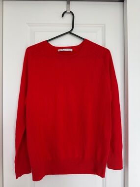 Zara Red Crewneck Sweater